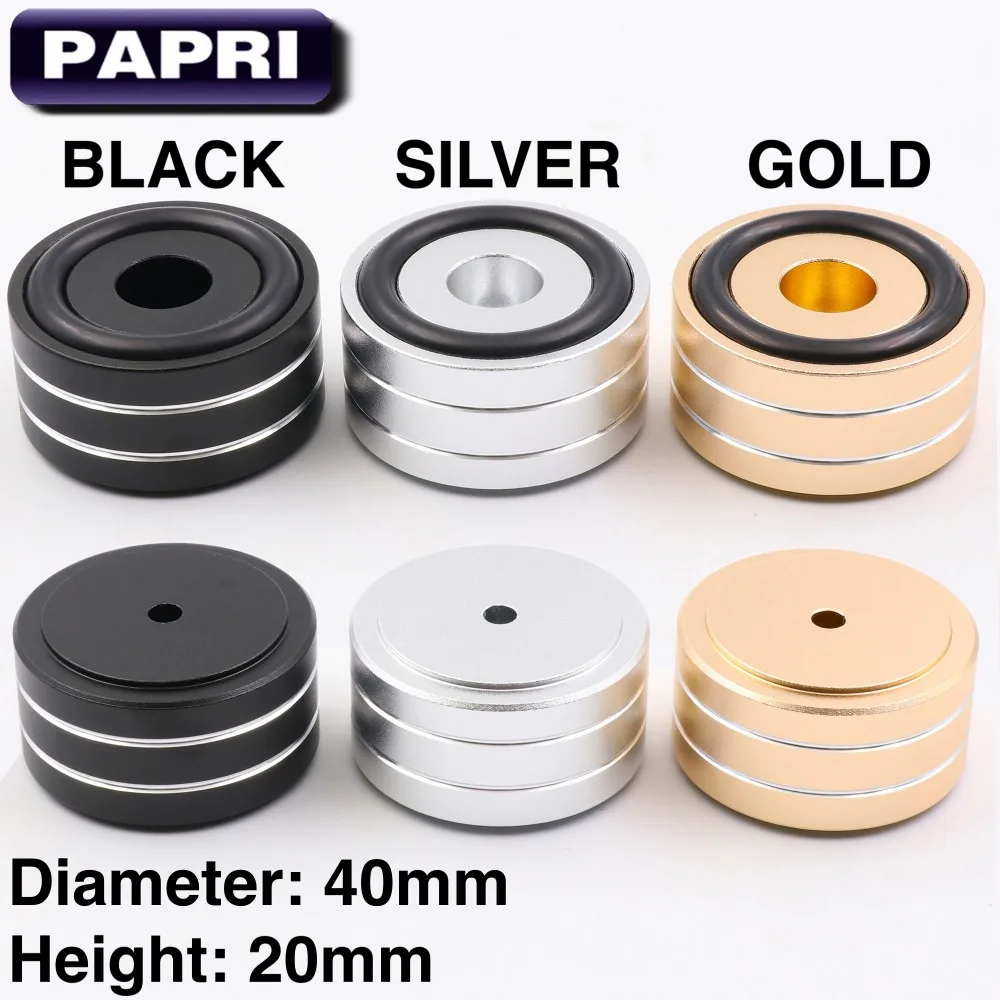 

PAPRI 4PCS 40x20MM Machined Aluminum Amplifier Feet For Chassis Speaker Cabinet Isolation Stand Base Amplifier CD DAC Turntable