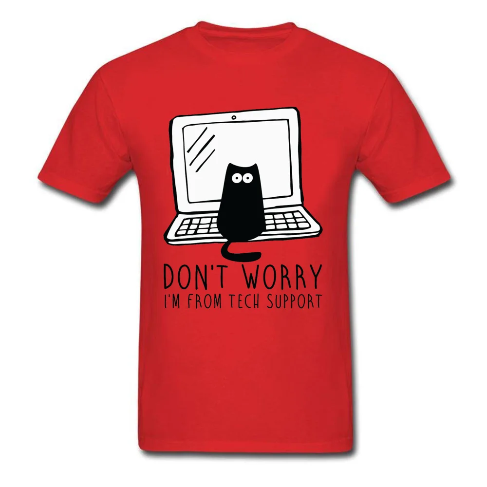 Computer Programs Cat Printed T-Shirt Tech Support 3D Funny Cats Tshirt Latest Cotton Tshirts Cat Software Programming Men