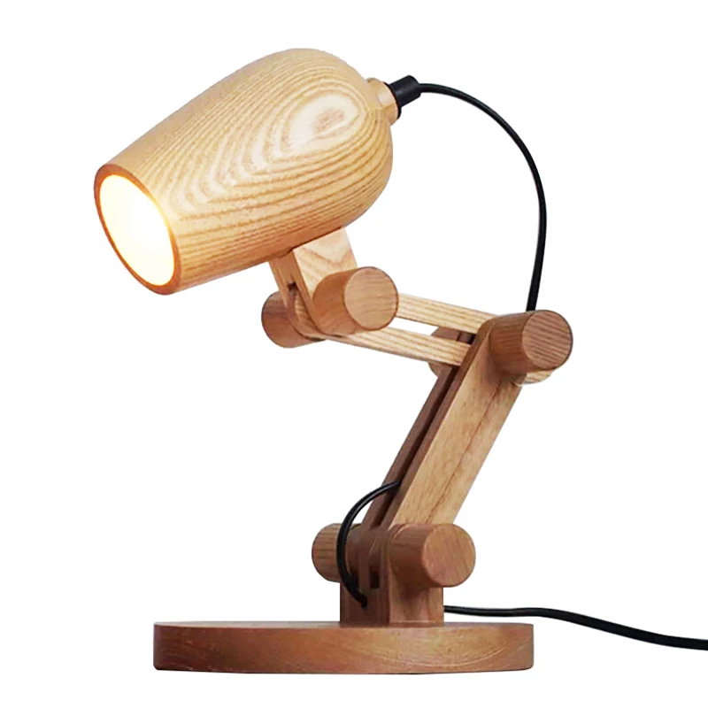 

Nordic Wood Table lamp with E27 led lamp wood Lampshade lamparas de mesa Desk Light Decoratio Luminaria For Living Room