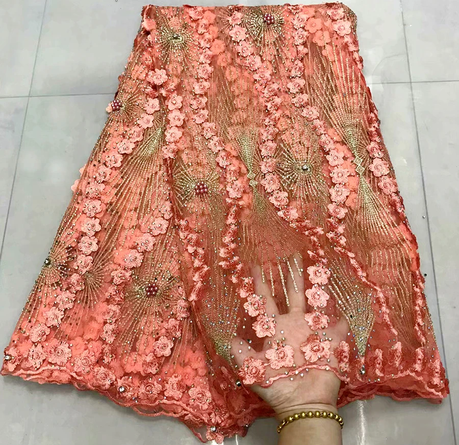 

2018 Latest Teal African French Lace Fabric High Quality African Tulle Lace Fabric For Wedding Nigerian Lace Fabrics
