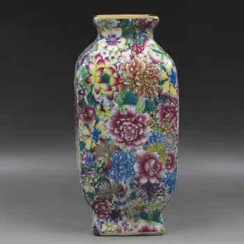 

Jingdezhen Antique Enamel Vase Qing Emperor Qianlong years of pulverizing color gold flowers antique vases