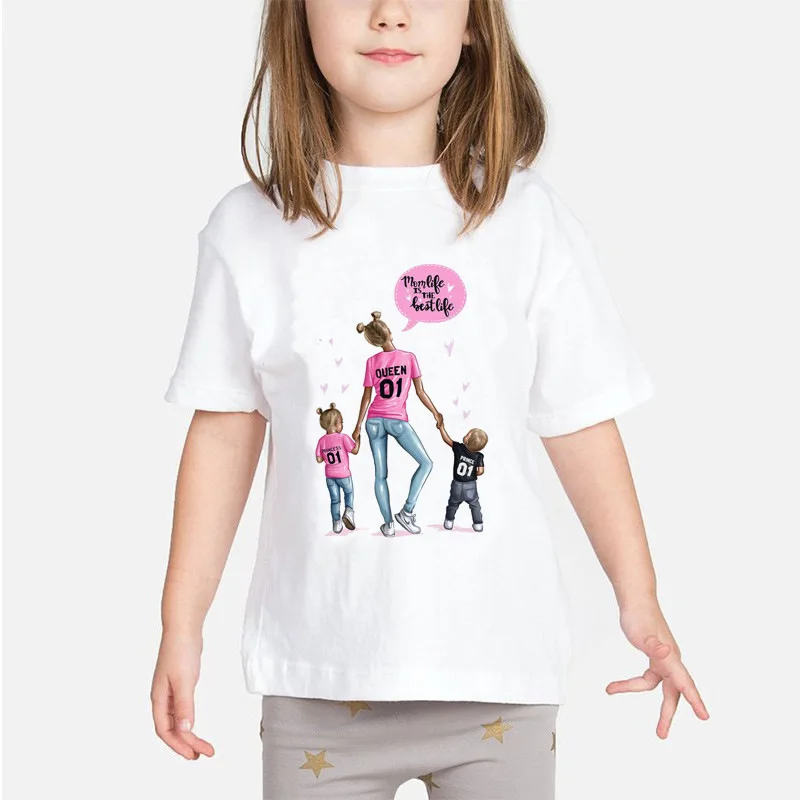 

Kids T Shirt Super Mama Mom T-Shirt Children Clothing Summer Short Sleeve Tops Boys Girls Kids Love Mom Tee Shirts