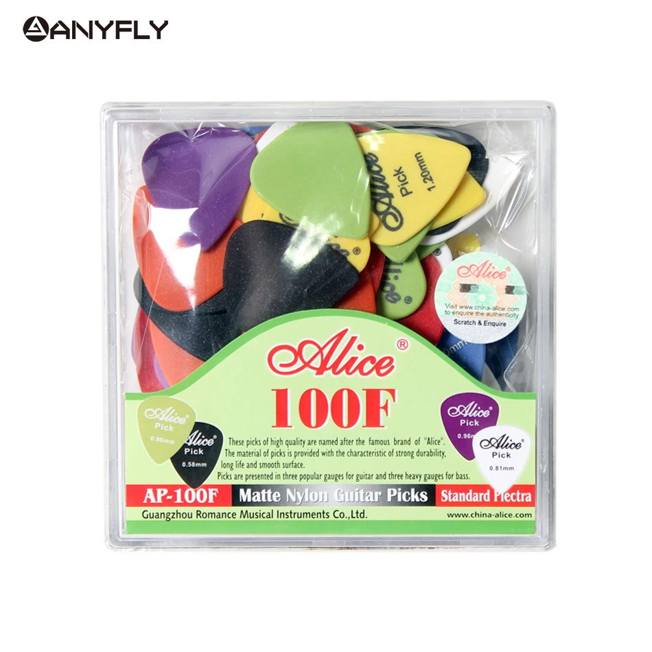 

Free Shipping 100pcs/Set Guitar Picks Alice AP-100F Acoustic Electric Matte Nylon Guitar Picks Wholesales
