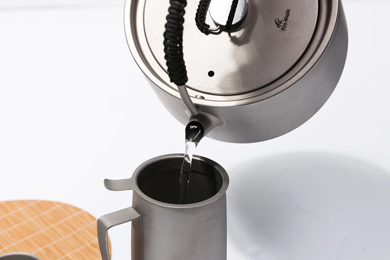 Pote de Café Bordo Fogo Panna Série Titanium Pot Camping Traving Caminhadas Caça Piquenique Chá Bule Chaleira 1l Fmc-ptk 9 Traving Caminhadas Caça Piquenique Pote de Café Chá Bule Chaleira 1L FMC-PTK