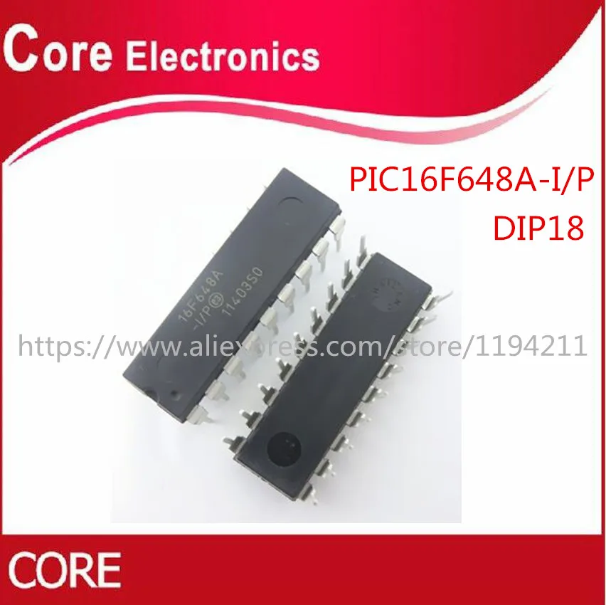 50pcs/lot PIC16F648A I/P PIC16F648 PIC16F PIC DIP 18 IC CHIP new ...