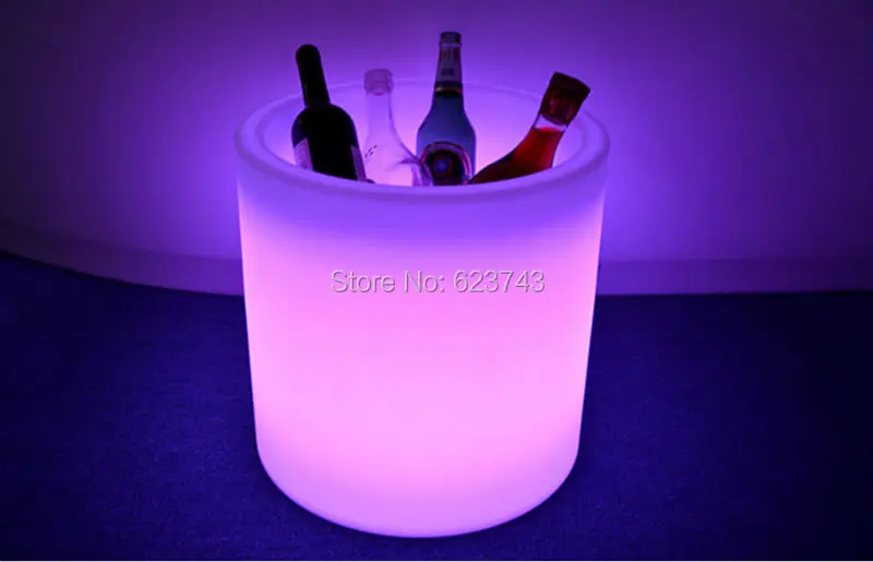 Waterproof Multi-Colors LED Light slide vaso pots i-pot Champagne Ice Bucket Rechargeable luminous Round Barrel coolers H40cm