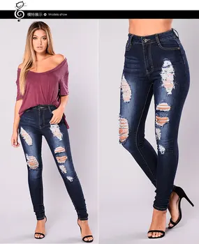 2018 ripped jeans for Women's Waist skinny jeans woman Slim Elastic Wash Worn Hole Jeans Pants
2018 ripped jeans for Women's Waist skinny jeans woman Slim Elastic Wash Worn Hole Jeans Pants