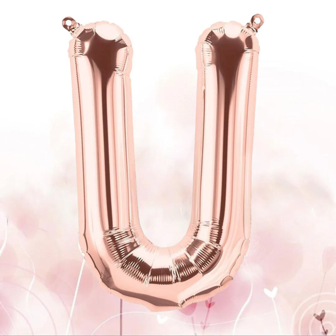 

16" Rose Gold A-Z Letter Helium Foil Balloons Alphabet Balloon Letters Balloons for Birthday Party Decoration Kids Gift