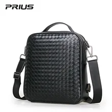 2017 marca los hombres de cuero genuino cartera de negocios bolso de hombro ocasional bolsa de mensajero para hombre prius bolso crossbody de los hombres