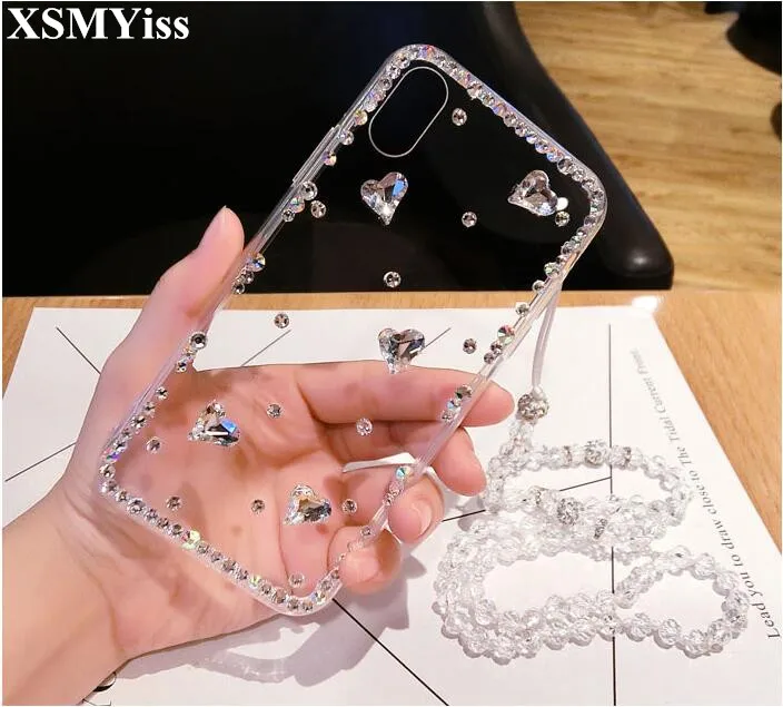 For Huawei Honor 8 9 10 20 Lite V10 V20 7X 8X 9X Nova2 3 4 5 Rhinestone Diamond Soft Transparent TPU Crystal Phone Case Cover |