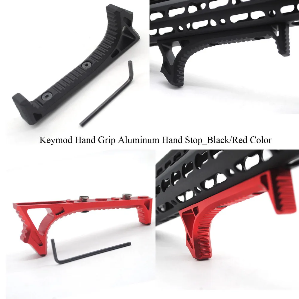 

Aplus Black/Red Color_Aluminum Handstop Tactical Keymod Style Hand Grip Kit Ultralight Anoidzed Free Shipping