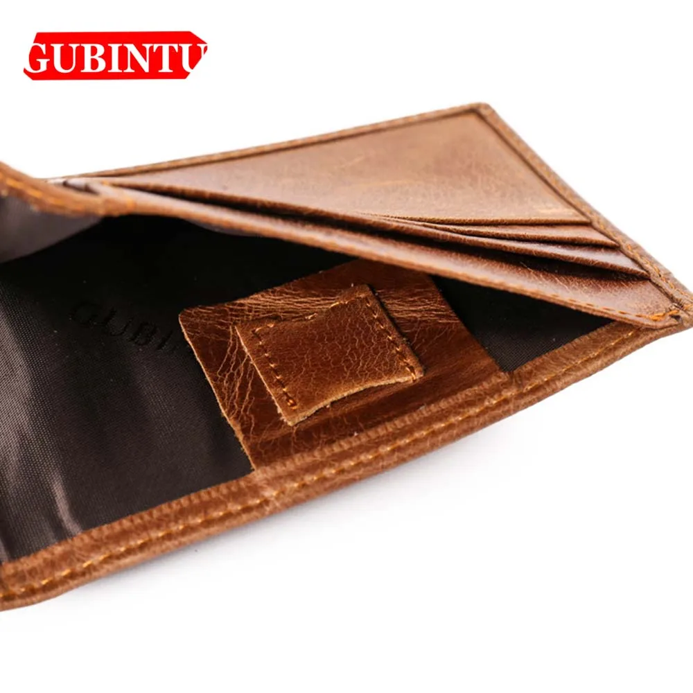 GUBINTU Rfid мужские кошельки из натуральной кожи короткий дизайн Высокое качество
