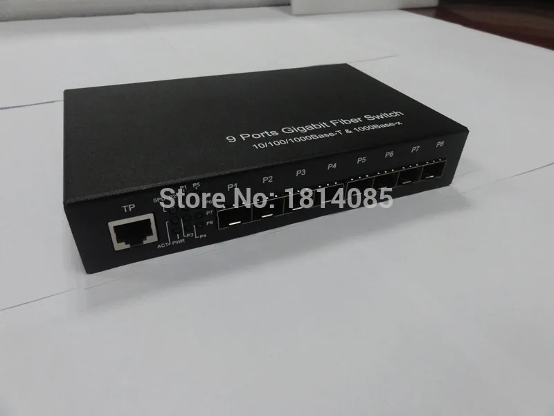 9-портовый гигабитный Ethernet оптоволоконный Switch1310/1490/1550/100 нм с 8 портами SFP и 1*10/1000