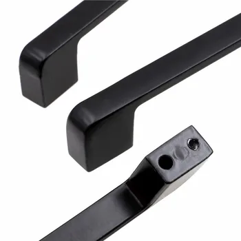 QVWN American Style Black Cabinet Handles Solid Aluminum Alloy Kitchen Cupboard Pull Drawer Knobs Furniture Handle Hardware