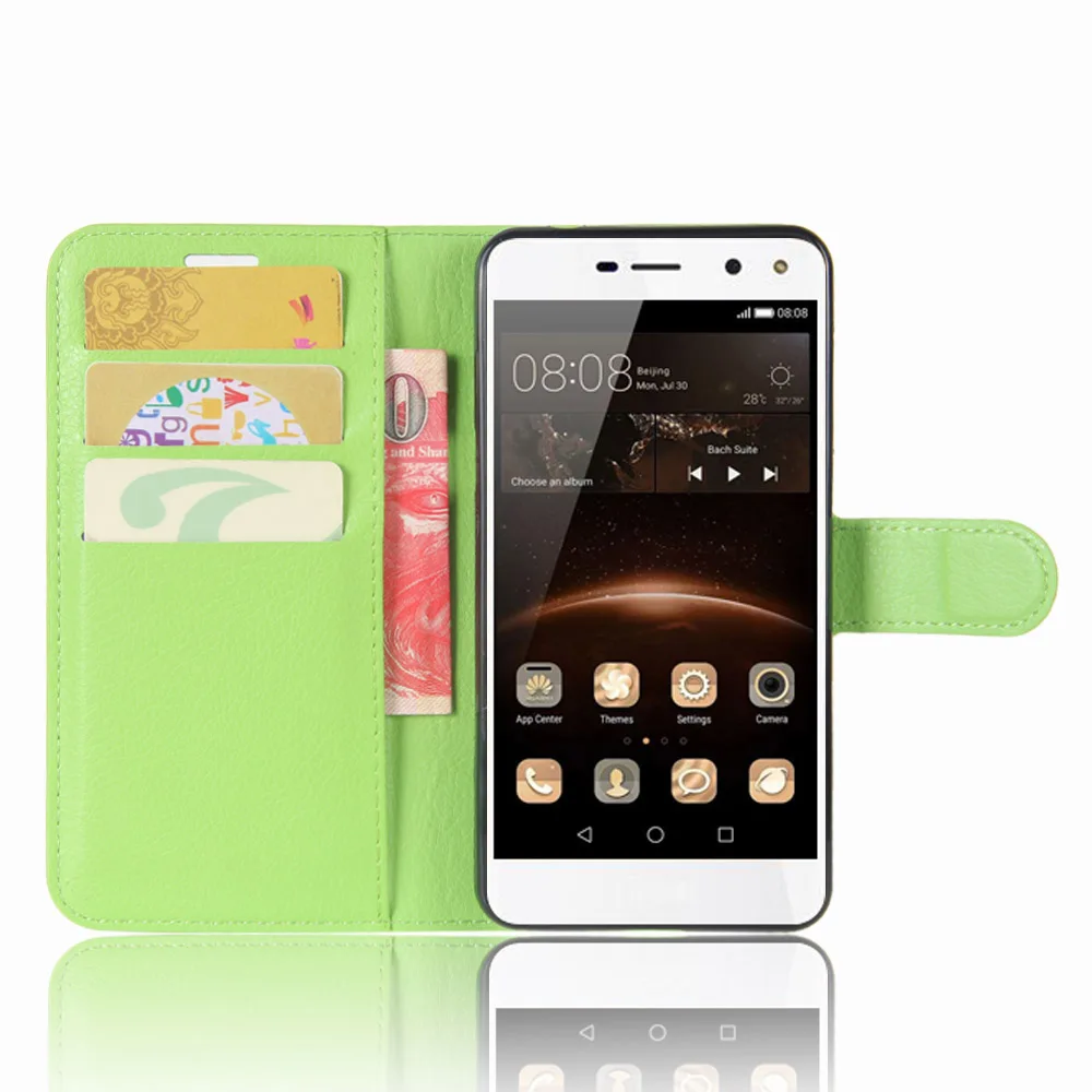 Капа флип чехол роскошный чехол-книжка из кожи с бумажником и подставкой задняя крышка чехол для Huawei Y5 Y6 чехол с кармашком для карточек прочное портмоне