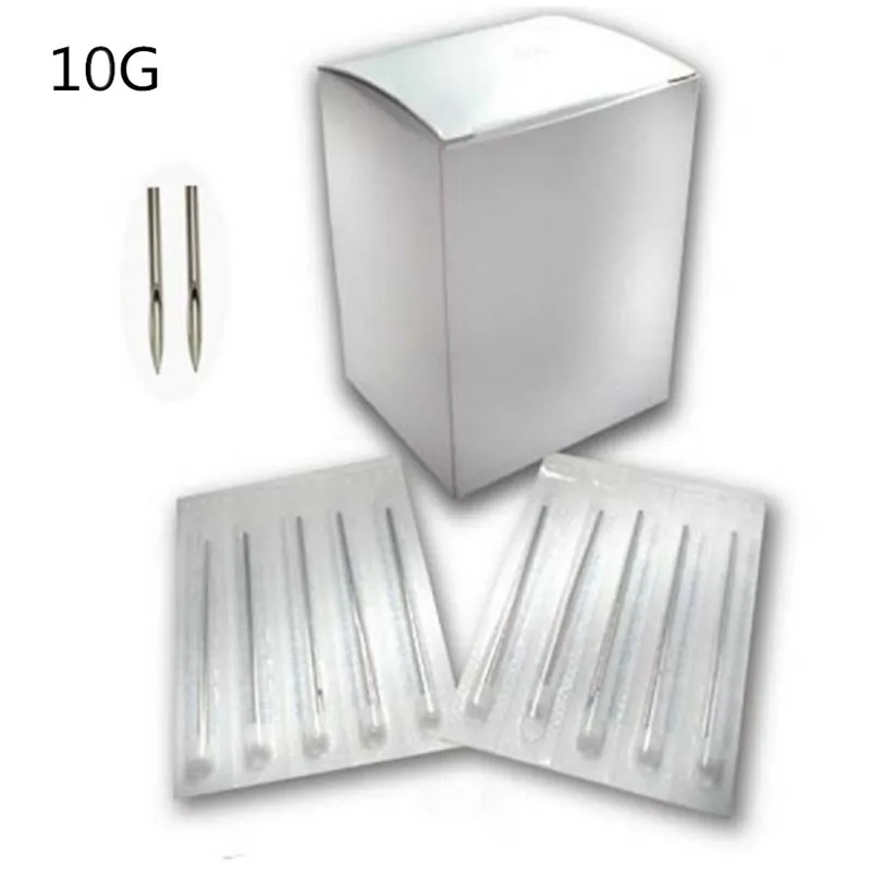 100pcs/Box 10G Disposable Body Piercing Needles Sterile Steel For Navel