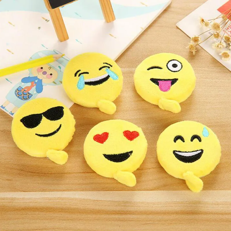 4pcs/lot Kawaii Emoji Measure Tape cartoon Portable plush Ruler