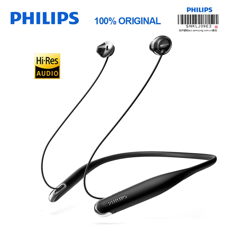 Original Philips SHB4205 Bluetooth Earphone Bluetooth 4.1 Support A2DP,AVRCP,HFP USB Cable for Galaxy S9 S9plus Official Test