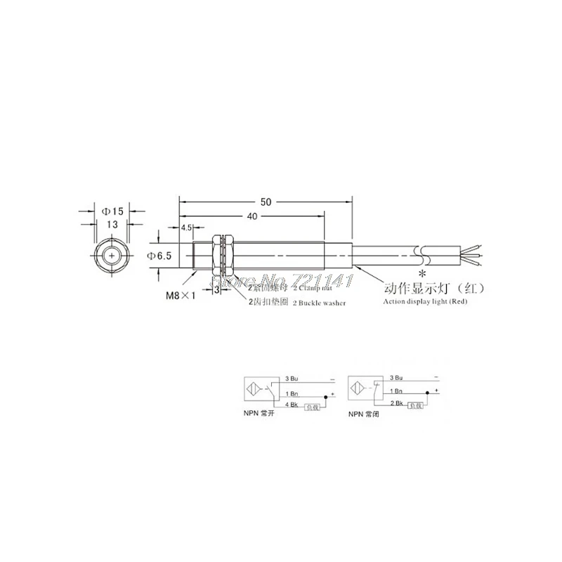 OOTDTY M8 2 мм DC 5 В NPN NO LJ8A3-2-Z/BX-5V Индуктивный сенсор переключатель рабочее напряжение 5VDC специально для MCU