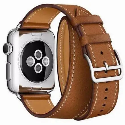 

Double Tour Extra Long Leather loop Strap for iwatch for Apple Watch band 38mm 42mm 40mm 44mm Series 4 2 3 1 belt