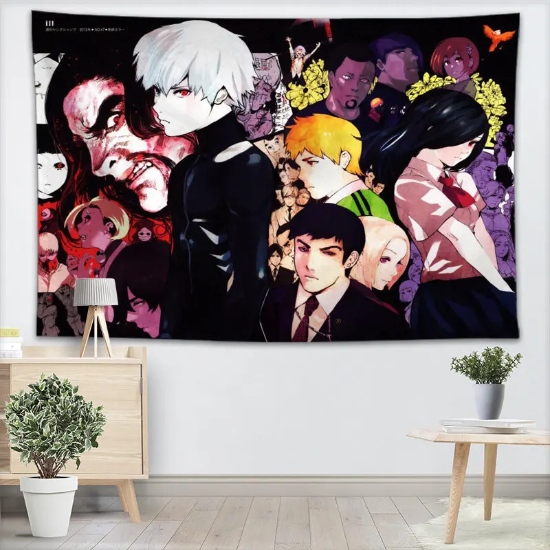 طوكيو الغول أنيمي قماش مزخرف جداري عهدك نمط اليوغا كنبة مكتب مفرش منقوش للأطفال غرفة كلية المسكن الديكور طوكيو الغول أنيمي قماش مزخرف جداري عهدك نمط اليوغا كنبة مكتب مفرش منقوش للأطفال غرفة كلية المسكن الديكور