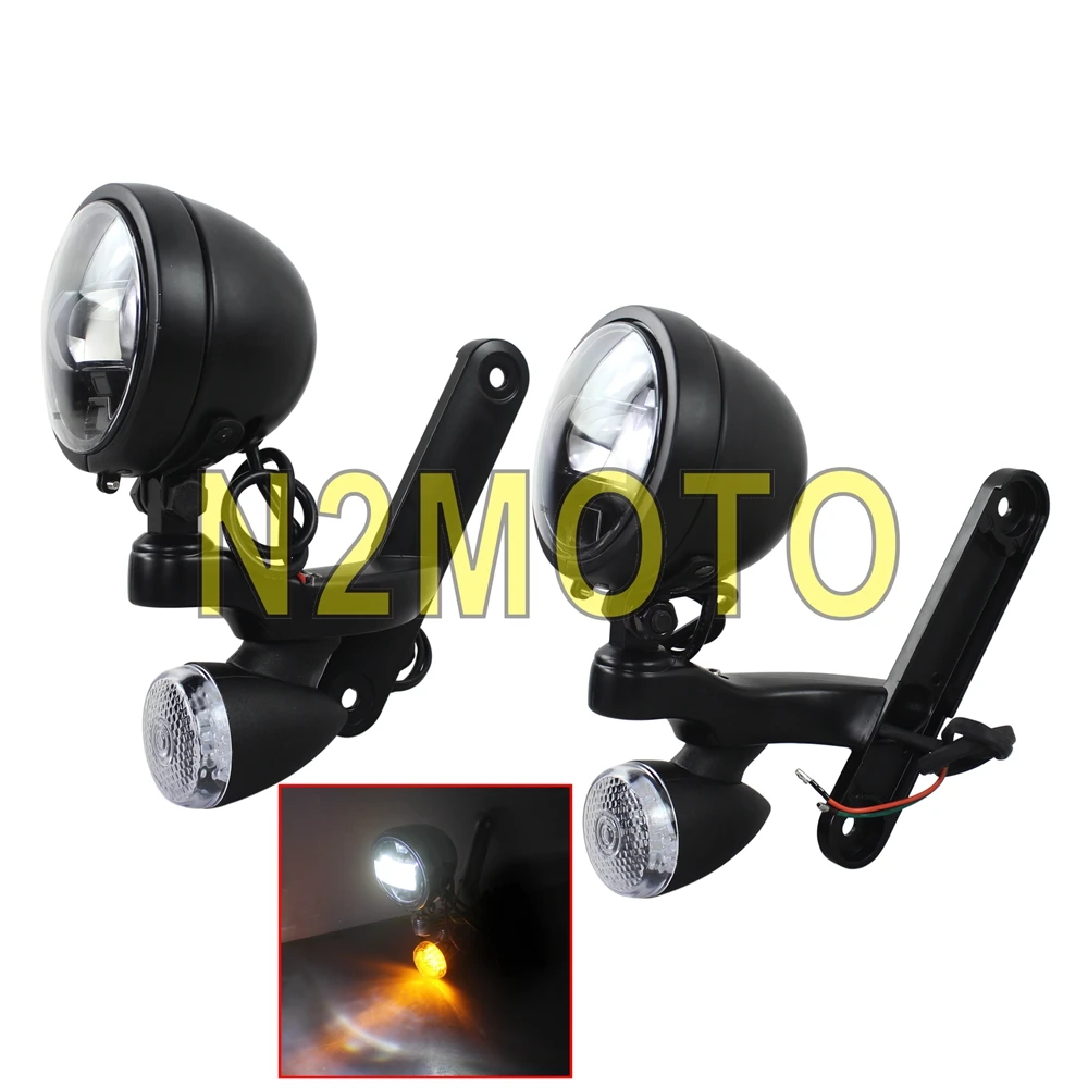 Motorcycle LED Turn Signal Spotlight For Harley Electra Glide Touring Honda Shad