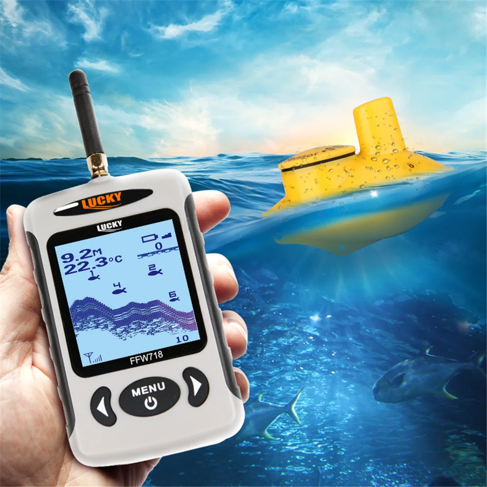 موقع الأسماك صياد السمك محظوظ ffw718 اللاسلكية سونار صياد السمك findfish المحمولة أعمق fishfinder مراقبة الجليد LureFishing