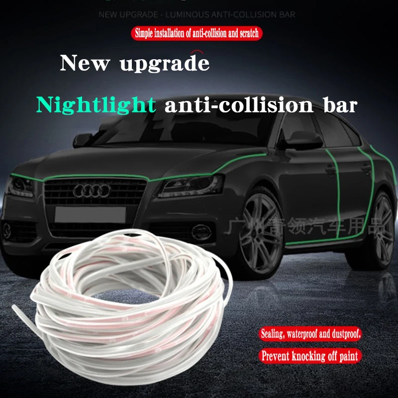

5M Car Styling Auto Door Edge Guard Scratch Strip Protector Anti Collision Rubber Nightlight anti-collision bar