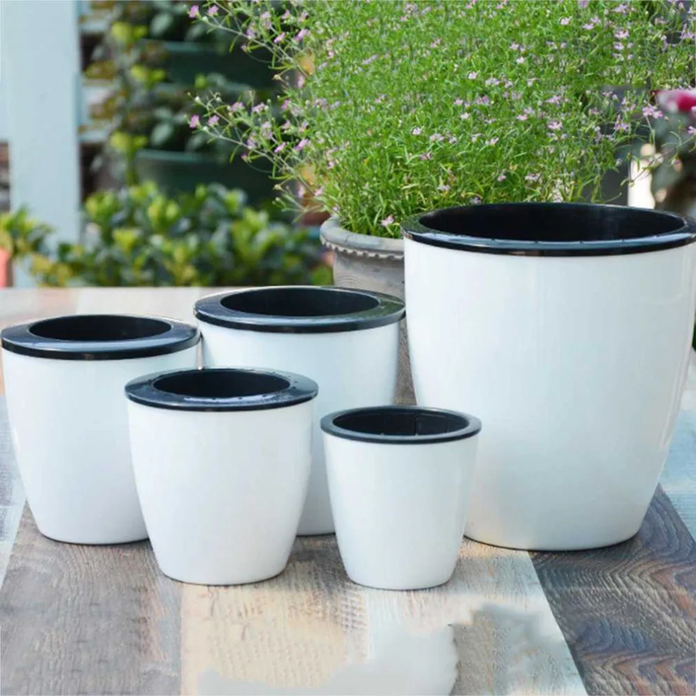 

Fashioable Automatic Self Watering Flower Plants Pot Put In Floor Irrigation For Garden Indoor Home Decoration Gardening