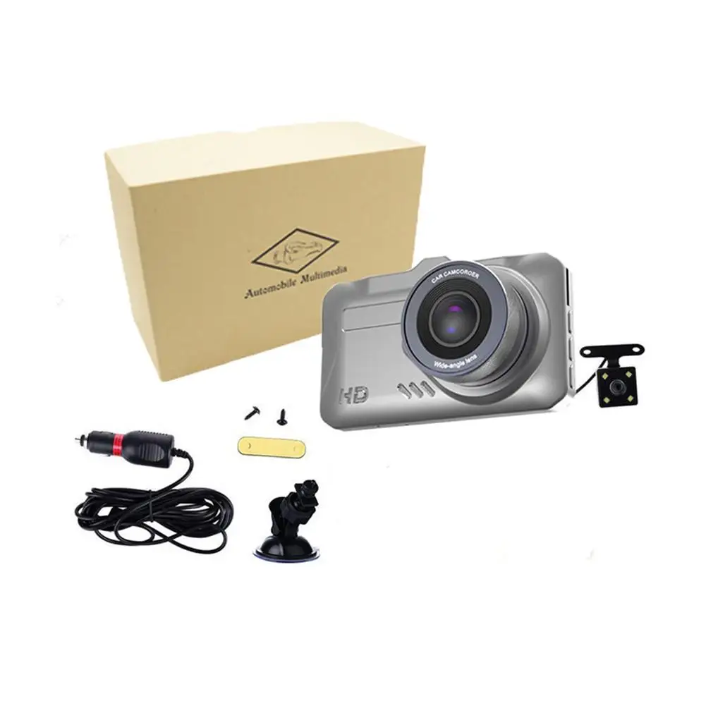 

3 Inch Screen HD Night Vision Wide Angle 1296P Front And Rear Double Recording Hidden Driving Recorder Dropship 8.6