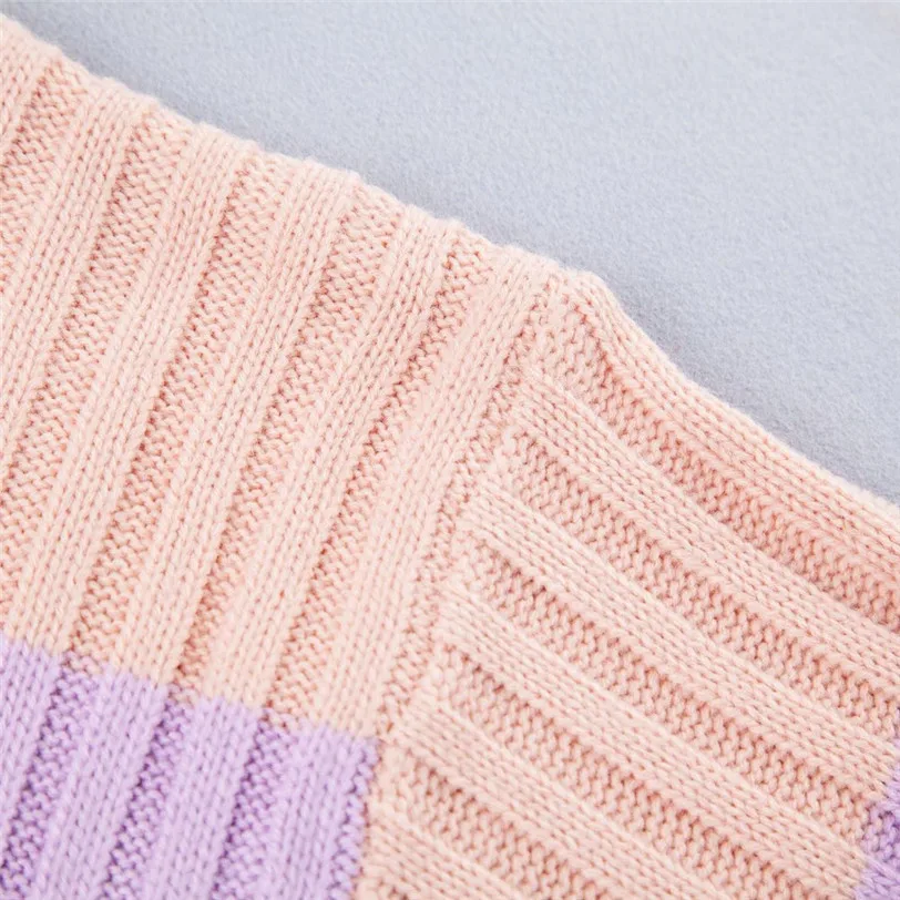chic rainbow pullover women 2018 stripe women's sweater knitted pulover feminino manga longa inverno dropshipping #F#40OT5 (1)