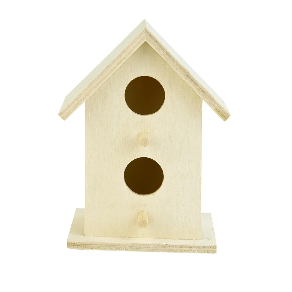 Деревянный птичий домик для детей птичьи клетки гнезда Dox Nest House птичий домик птичья коробка два слоя круглое отверстие декоративные 10