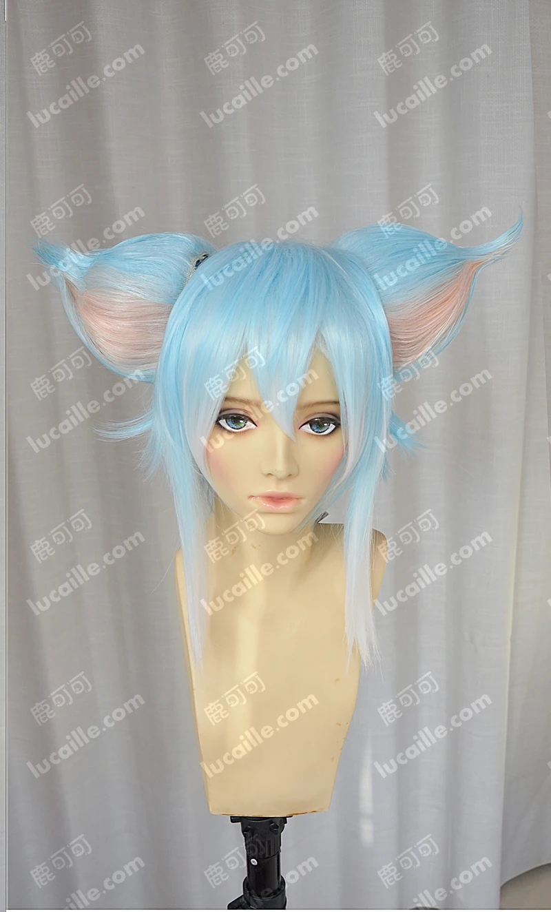 Anime Sword Art Online Asada Shino Sinon Cosplay Wig Short Heat Resistant Synthetic Hair Wigs+ Wig Cap+ Ears