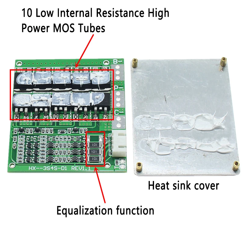 BMS 3S 12,6 V 18650 схема защиты литиевой батареи 3S BMS полимер 12V 100A отдельный с балансиром баланса эквалайзер доска