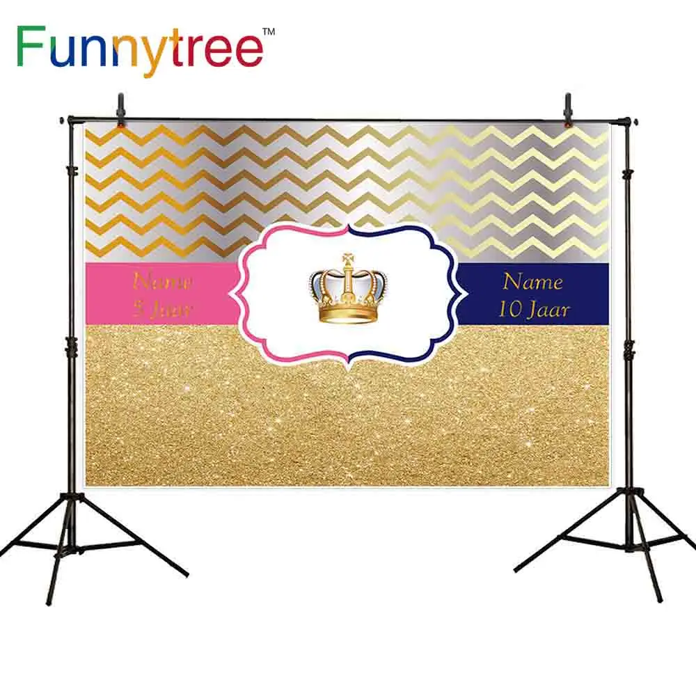 Фоны Funnytree для фотосъемки золотистый розовый королевский синий фон с волнистыми