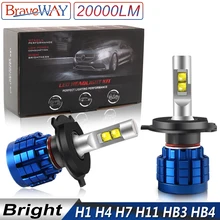 BraveWay 20000LM LED far ampulü H1 H4 H7 H8 H9 H11 HB3 HB4 H7 LED Canbus lambalar H4 H7 9005 9006 arabalar için LED ampul ampuller