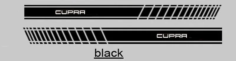 1 пара KK автомобиля боковой стикер тела для SEAT Leon CUPRA R автомобильные аксессуары - Название цвета: black CUPRA