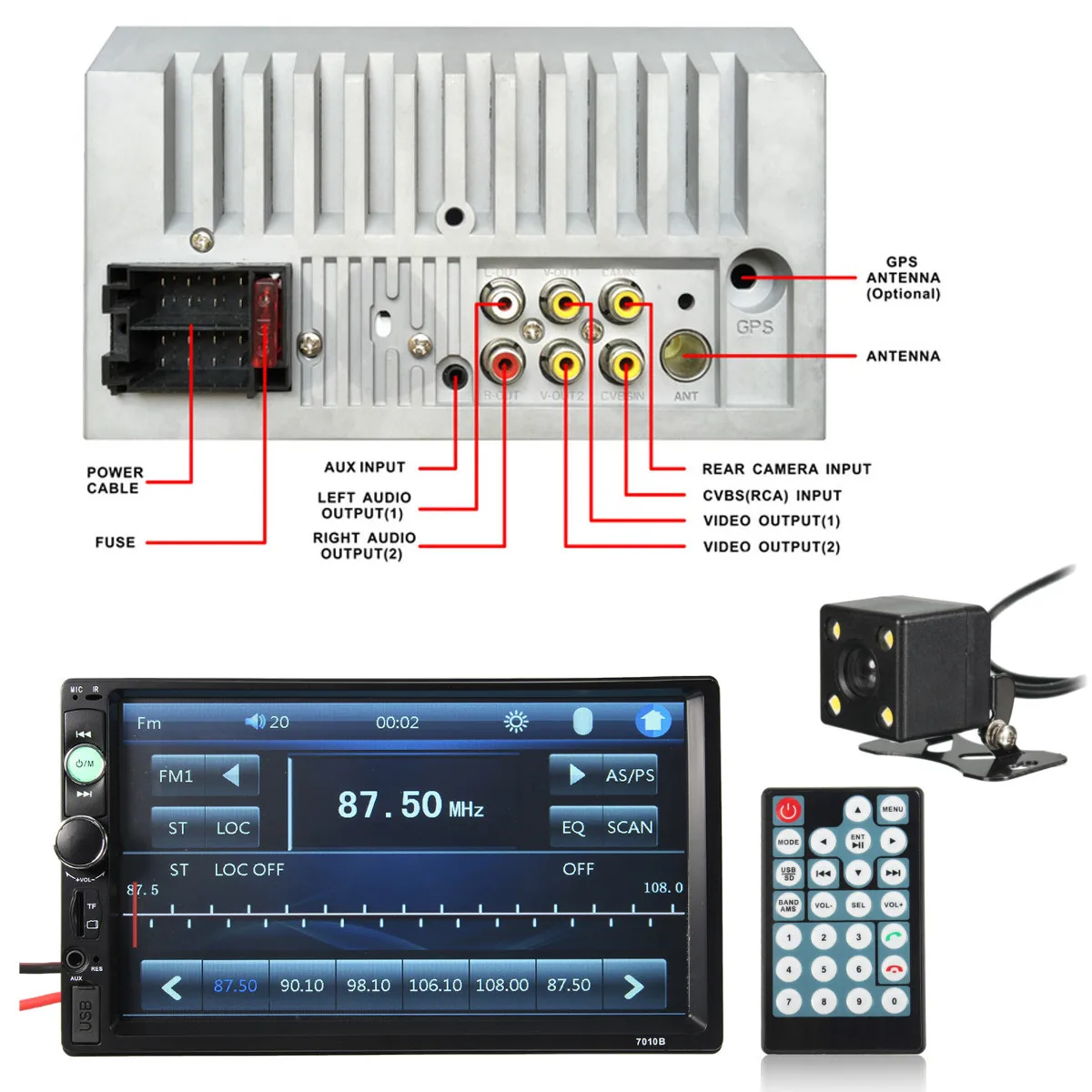 IMars 7010B 7 дюймов Автомобильный стерео радио MP5 плеер FM USB AUX HD bluetooth Handsfree сенсорный экран Камера заднего вида мультимедийный плеер