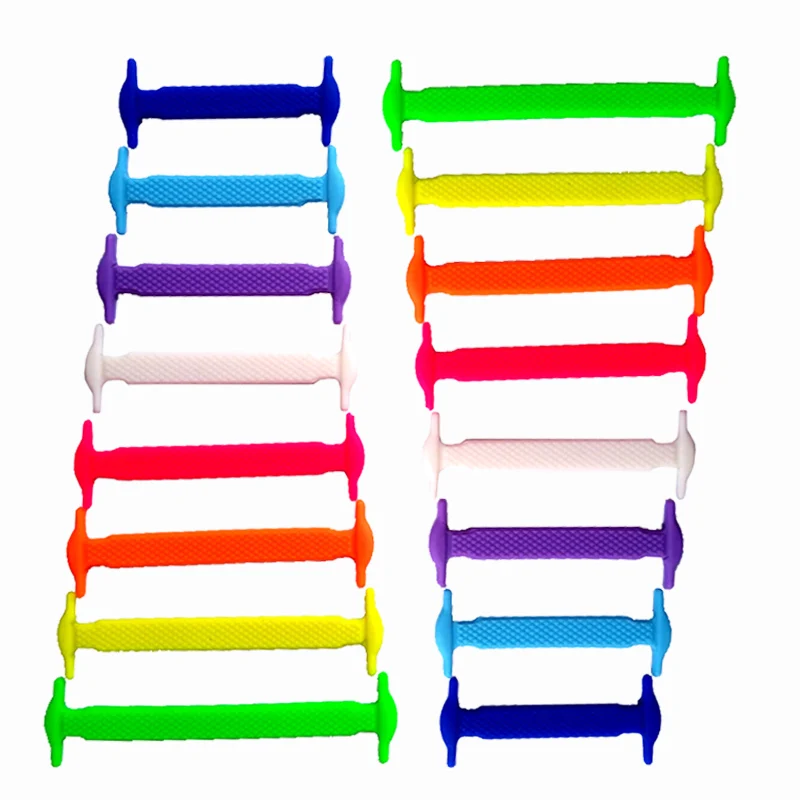 JUP 1 Set /16 Pcs New Women Men No Tie Shoelaces All Sneakers Applicable Shoelaces Elastic Silicone Shoelaces Sneakers Fit Belt