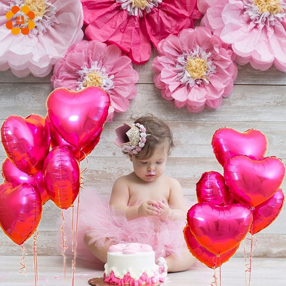 DIYHouse® 5PCS//Lot Baby Shower Party Foil Balloons Romantic Heart/&Star Shaped