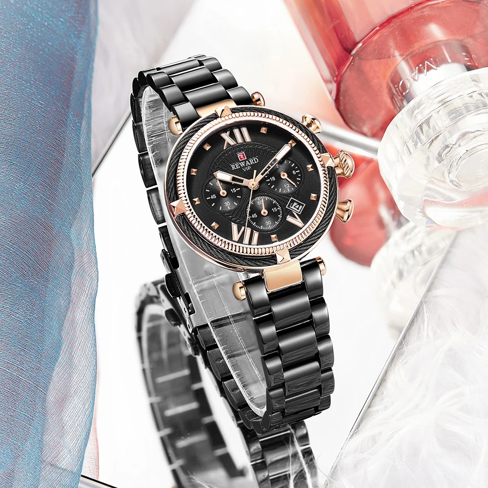 Наградные женские часы люксовый бренд Reloj Mujer водонепроницаемые спортивные кварцевые часы из нержавеющей стали женские часы с хронографом 24 часа часы с датой