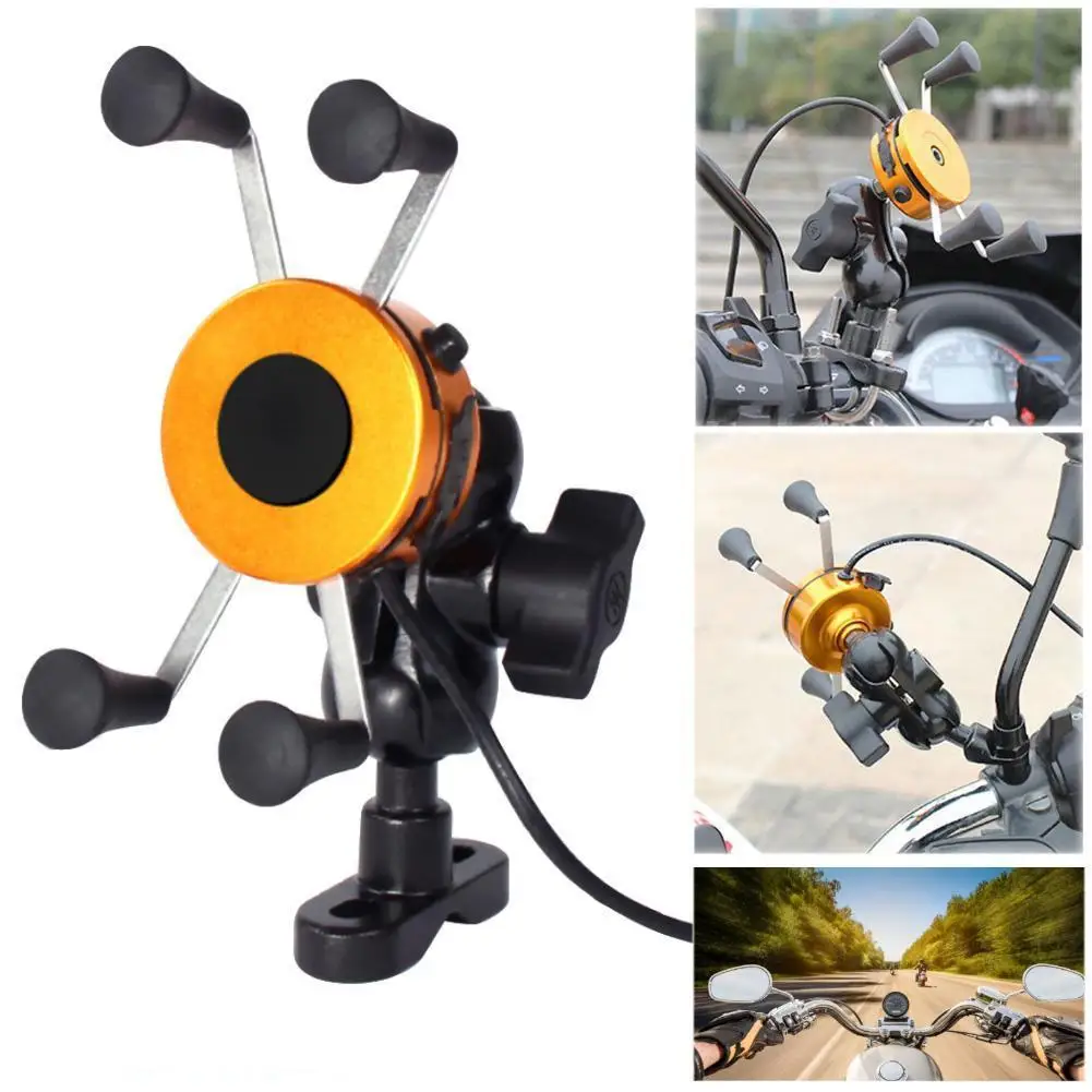 bilder für Universal mobile handy ständer halter fahrrad motorrad lenker halterung cradle halter usb-ladegerät für iphone gold a273 bilder für Universal mobile handy ständer halter fahrrad motorrad lenker halterung cradle halter usb-ladegerät für iphone gold a273