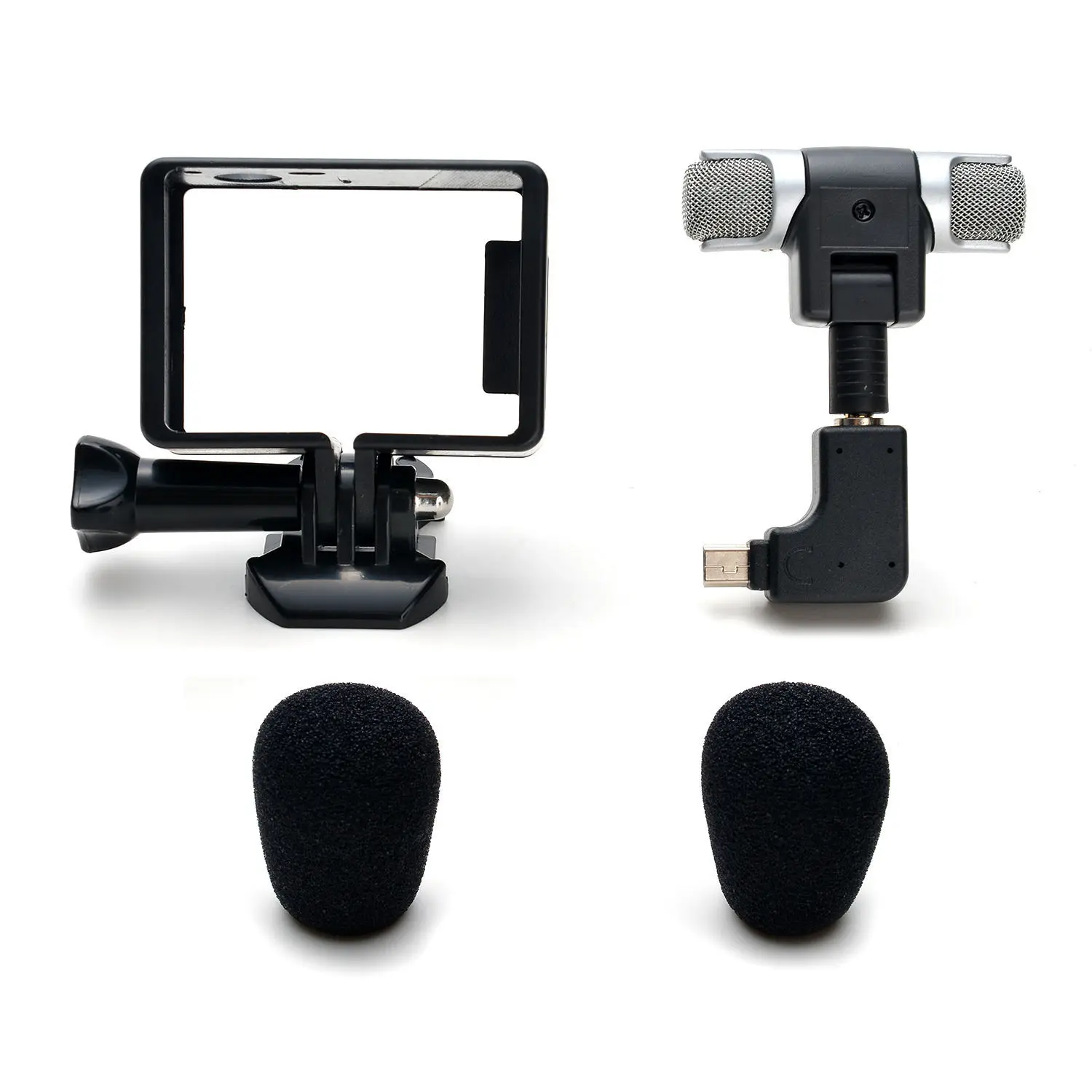 

KaRue External Stereo Mic Microphone with 3.5mm to Mini USB Micro Adapter Cable For GoPro Hero 3 3+ 4 Sporting Camera