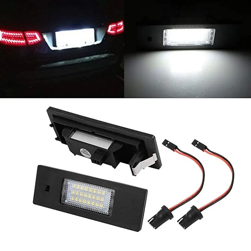 2 шт. Светодиодная лампа номерного знака для BMW E63 24SMD номер светодиодного белая 6000k