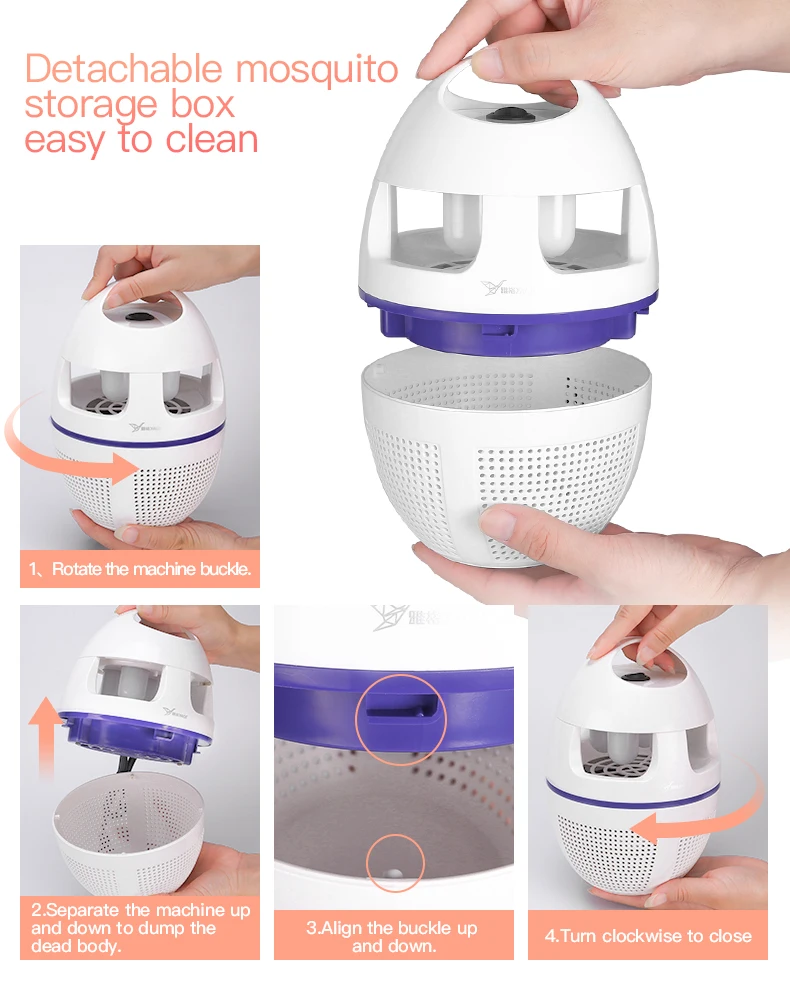 Garden Pest Control Mosquito Killer Lamp Household Purple LED Bug Fly Repellent Trap Pest Wind Power Safe Non-radiation Artifact (5)