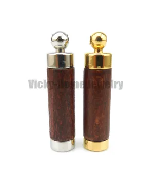 

Brown wood aroma pendant free shipping in 316L stainless steel vial pendant for essential oil aroma pendant