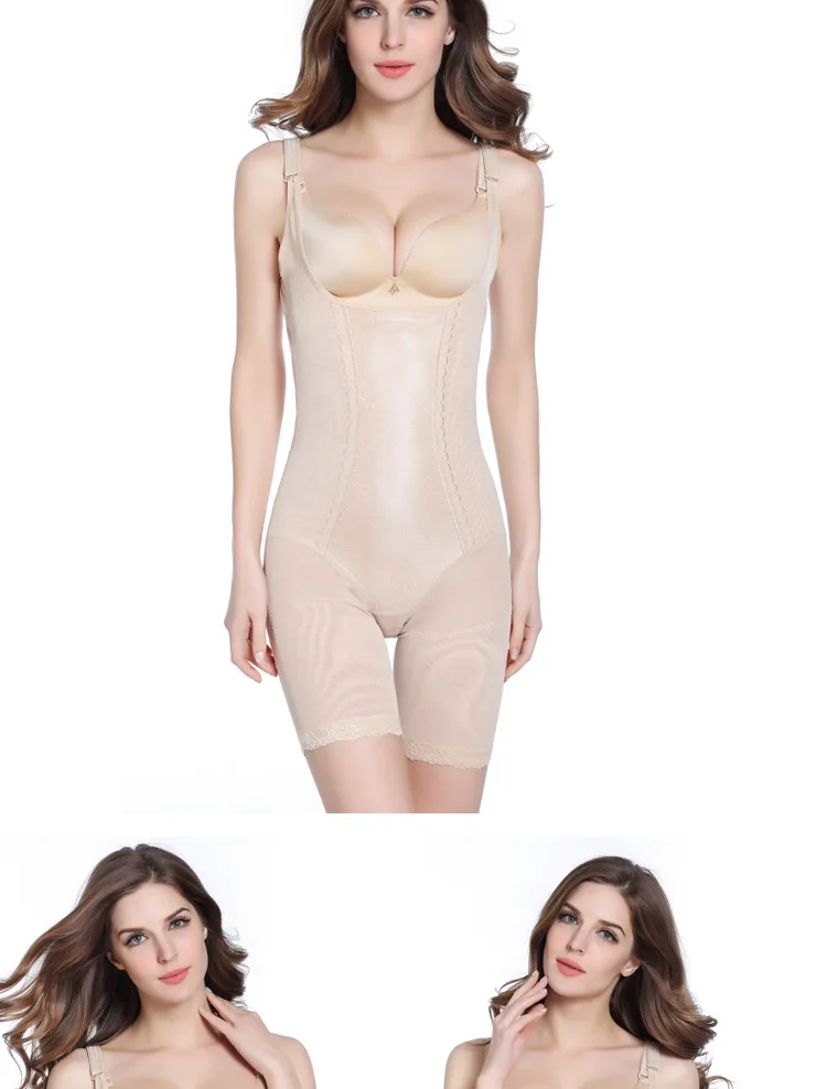 US Women Zip Full Body Shaper Tummy Control Shapewear Corset Plus Size S-XXXXXXL