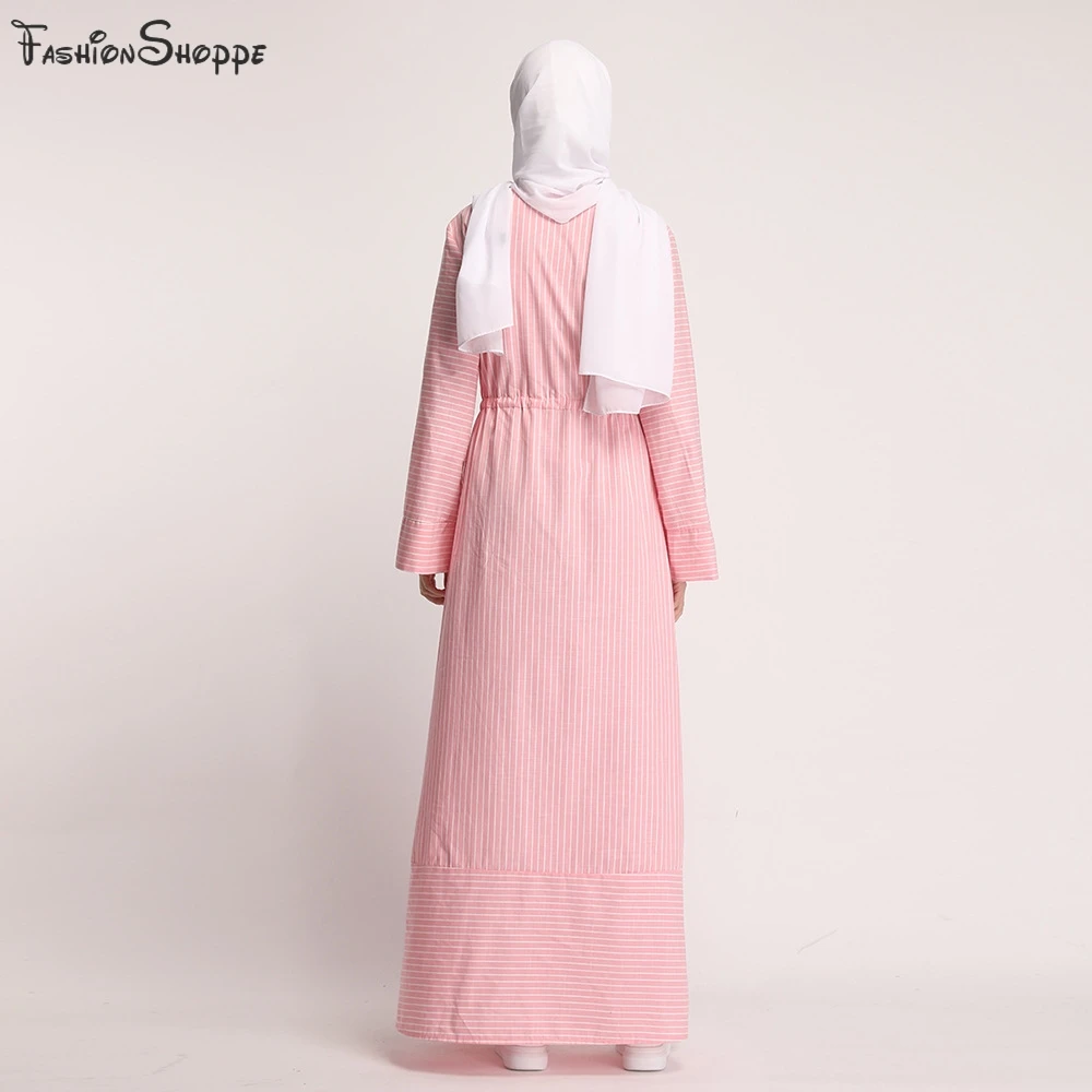 Женское платье Кафтан Abaya в полоску синего розового бежевого цвета индийском