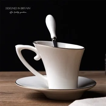 

Creative Phnom Penh slanting style European ceramic coffee cup saucer set English coffee cup plate dish set afternoon tea cup