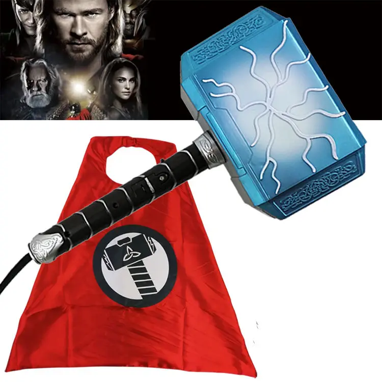

Thor Avengers Alliance Series toy 28cm Luminous voice Thor Hammer Avengers Alliance Thor Cosplay Cape